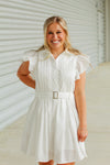 Pleated with Style Dress-White