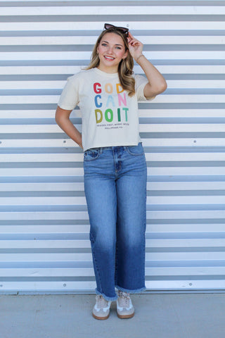 God Can Do It Crop Tee
