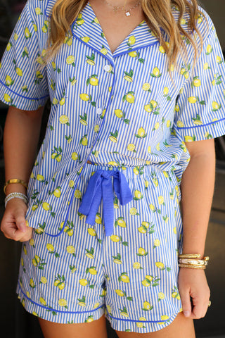 Lemons & Stripes PJ Set