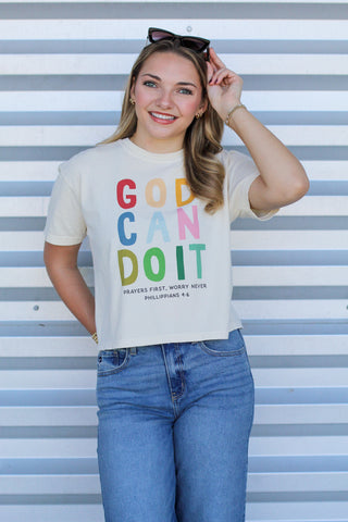 God Can Do It Crop Tee
