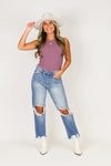 Hey Girl Bodysuit-Dusty Purple