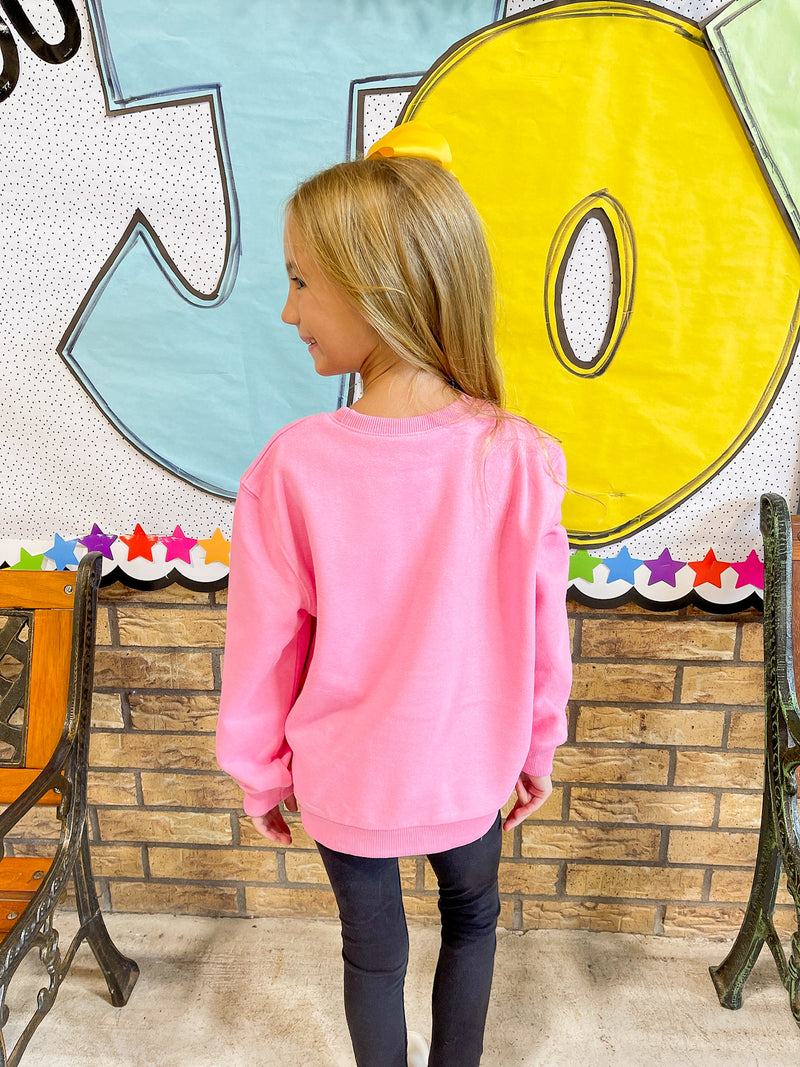 Colored Cheetah Sweatshirt-Bubblegum