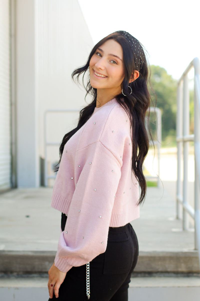 Darcy Diamond Sweater-Blush