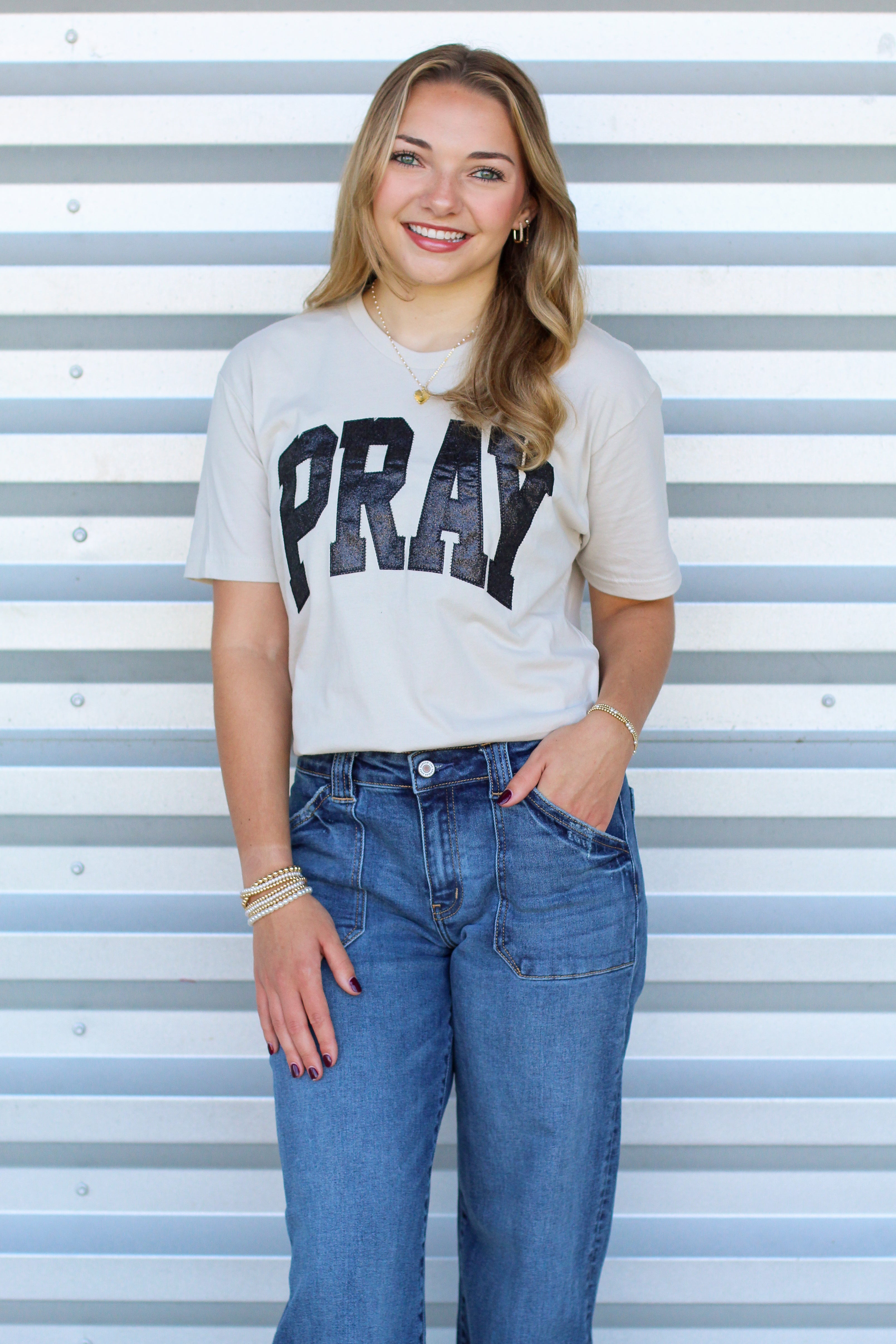 pray glitter tee