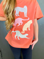 Cheetah Girlies Tee-Burnt Orange