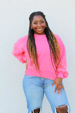 Love To Lounge Sweatshirt-Neon Pink