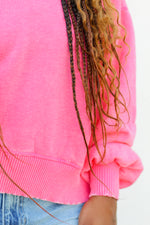 Love To Lounge Sweatshirt-Neon Pink