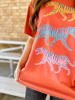 Walking Tiger Tee-Burnt Orange