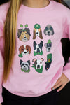 Lucky Dog Sweatshirt-Light Pink