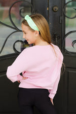 Lucky Dog Sweatshirt-Light Pink