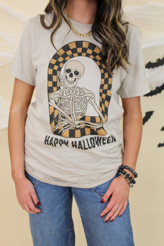 Checkered Happy Halloween Tee