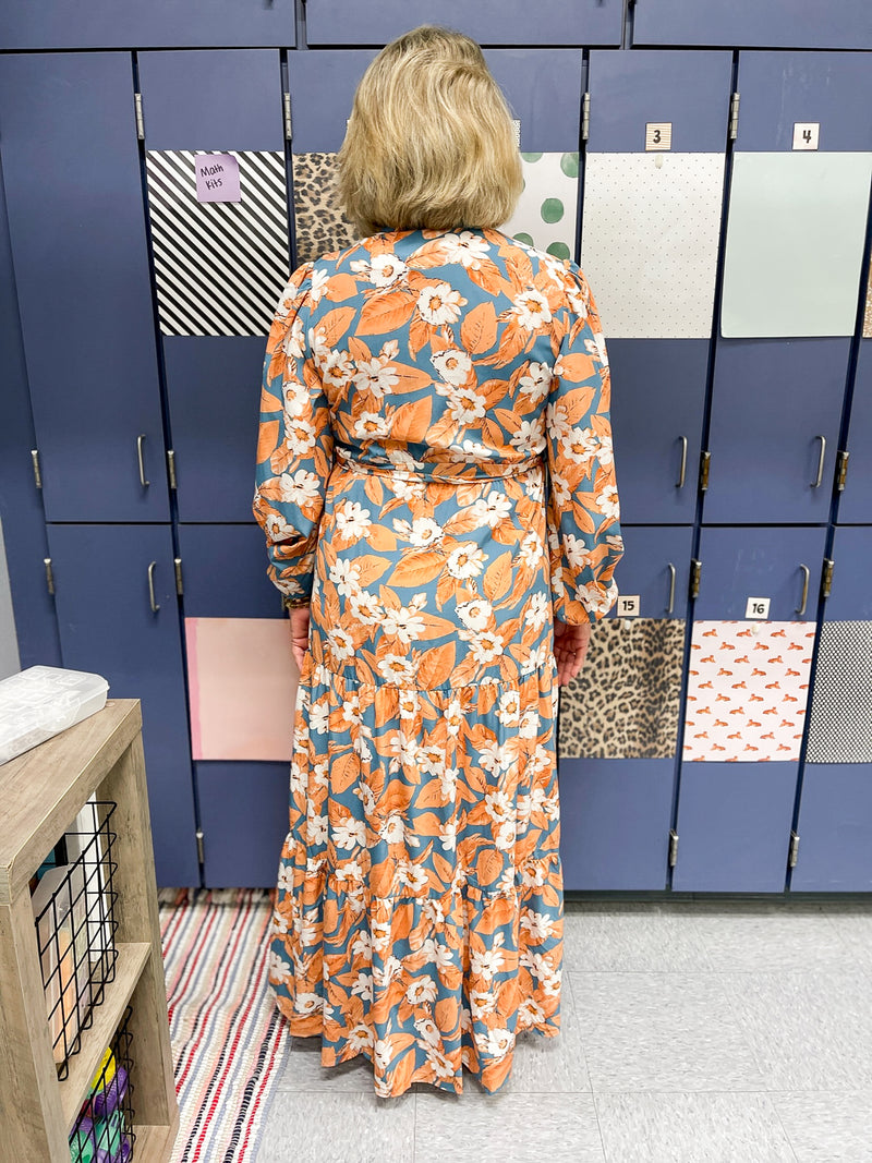 Fall Floral Maxi-Teal