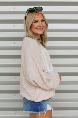 Blessed Ribbed Long Sleeve Top