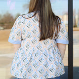 Pin Stripe Floral Top