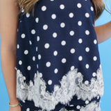 Lace Trim Polka Dot Tank