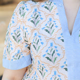 Pin Stripe Floral Top