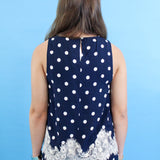 Lace Trim Polka Dot Tank