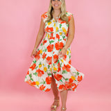 Bold Florals Midi Dress