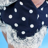Lace Trim Polka Dot Shorts