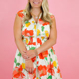 Bold Florals Midi Dress