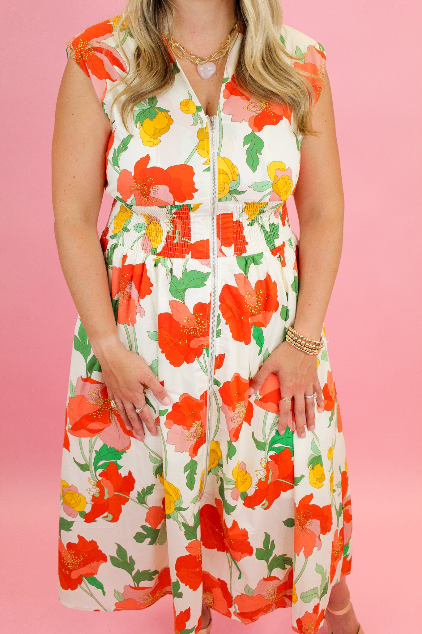 Bold Florals Midi Dress