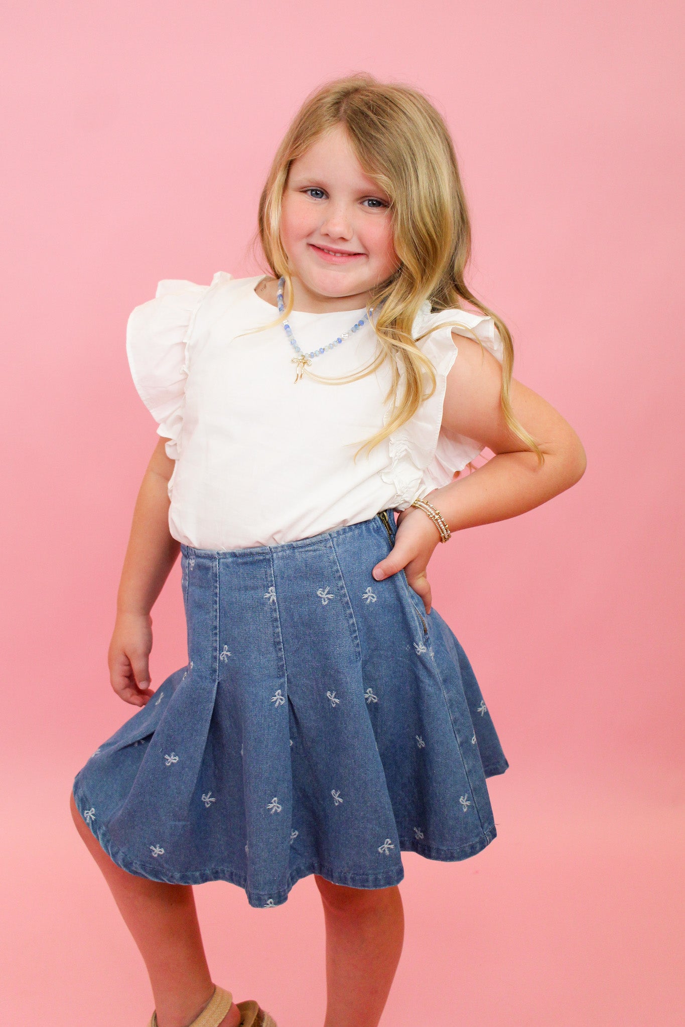 Little Bow Denim Skirt