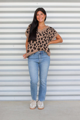 Love this Leopard Sweater Vest