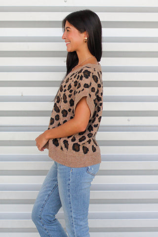 Love this Leopard Sweater Vest