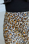 Slit Cheetah Midi Skirt