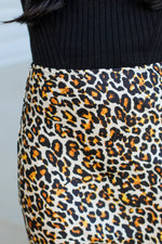 Slit Cheetah Midi Skirt