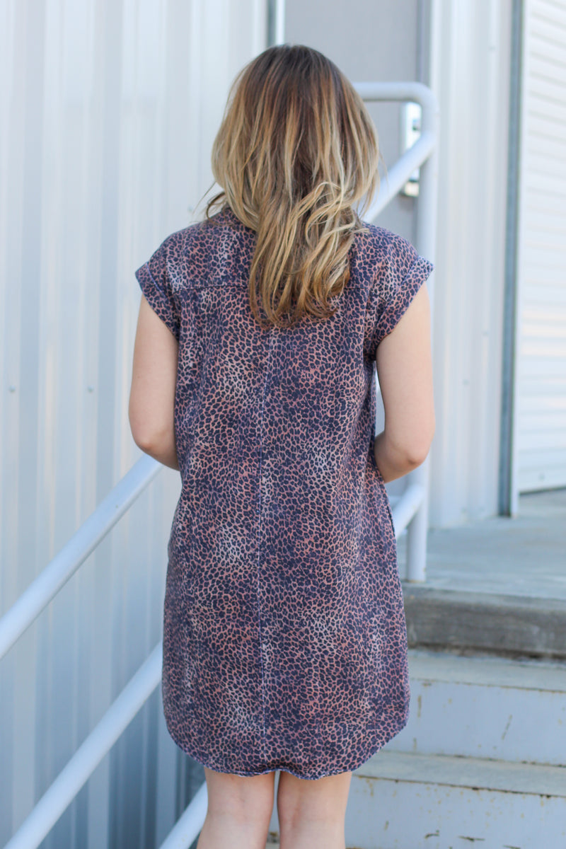 Leopard Button Down Dress