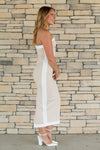 Contrast Strapless Midi Dress