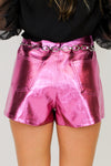 Metallic Dreams Shorts-Magenta