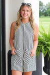 Stripe Sleeveless Romper