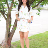 Flirty Floral Denim Top