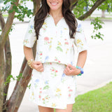 Flirty Floral Denim Top
