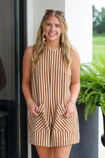 Stripe Sleeveless Romper