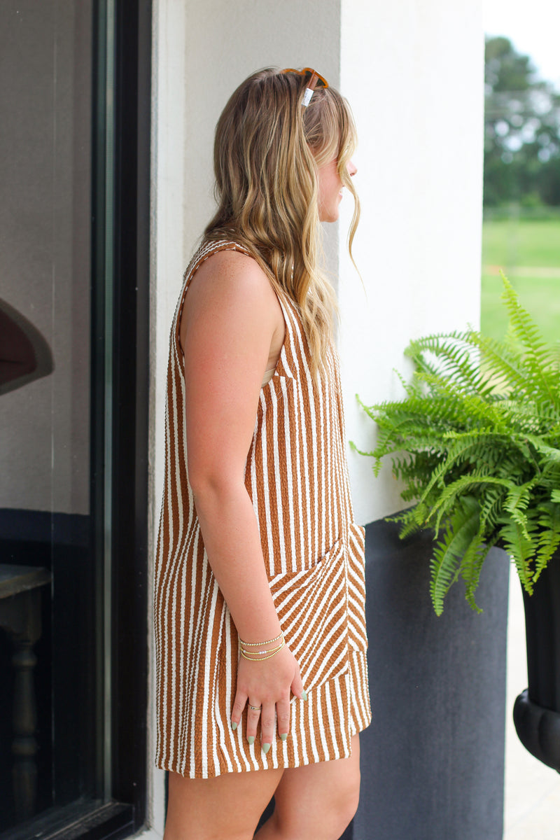 Stripe Sleeveless Romper