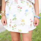 Flirty Floral Denim Skort