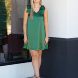 Bow Detail Satin Dress