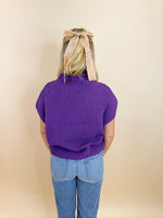 Mock Neck Must Have Sweater-Purple