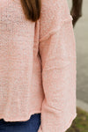 Bell Sleeve Knit Sweater-Light Pink