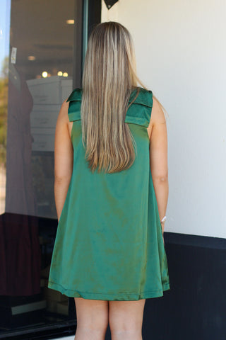 Bow Detail Satin Dress