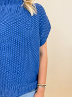 Mock Neck Must Have Sweater-True Blue