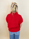 Mock Neck Must Have Sweater-Red