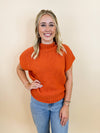 Mock Neck Must Have Sweater-Orange