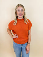 Mock Neck Must Have Sweater-Orange