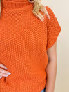 Mock Neck Must Have Sweater-Orange