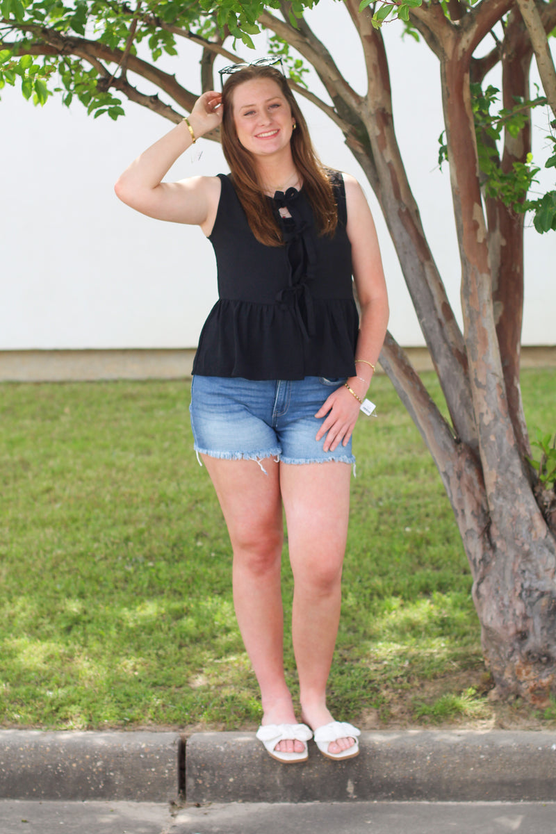 Casual Babydoll Bow Top