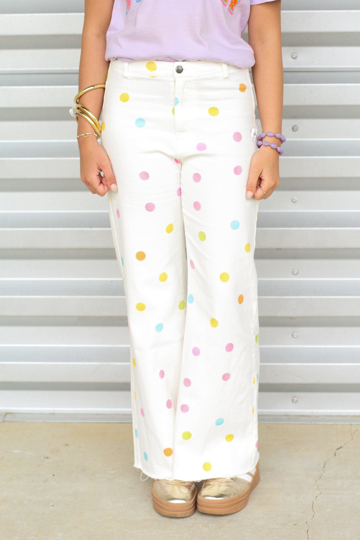 Party Polka Dot Wide Leg Jeans